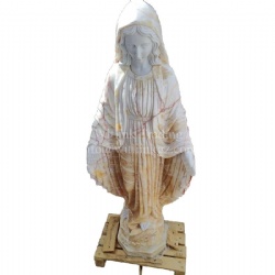 Virgin Mary, Colored Marble Statue