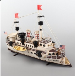 handmade 1890 USS Baltimore (CL-6) Cruiser Model